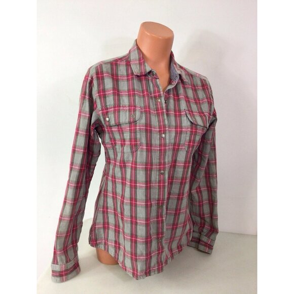 Horny Toad Plaid Shirt Snap Front Flannel Lined Womens Small - Picture 1 of 7